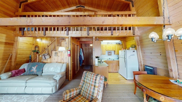 90B Moore Dr, Riverside, WA 98849 - living area featuring wood walls and wooden ceiling