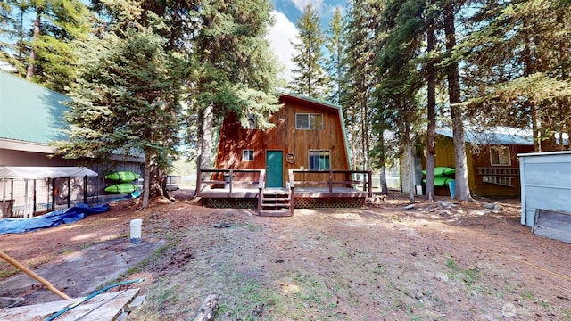 90B Moore Dr, Riverside, WA 98849 - a-frame style home featuring a wooden deck