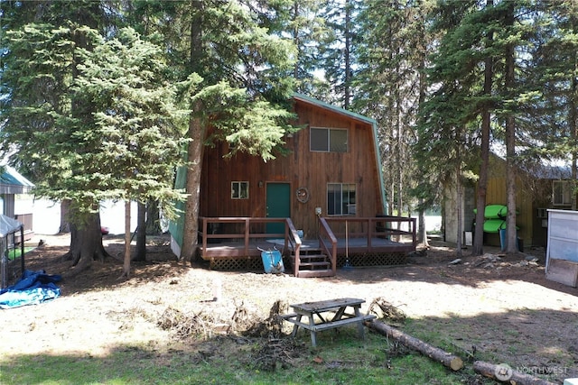 90B Moore Dr, Riverside, WA 98849 - view of front of house featuring a wooden deck