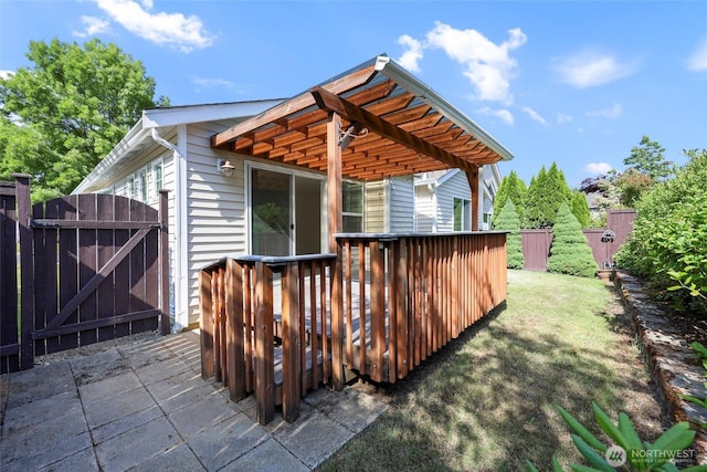 3147 6th Ave NW, Olympia, WA 98502 - rear view of property with a gate, a deck, and a pergola