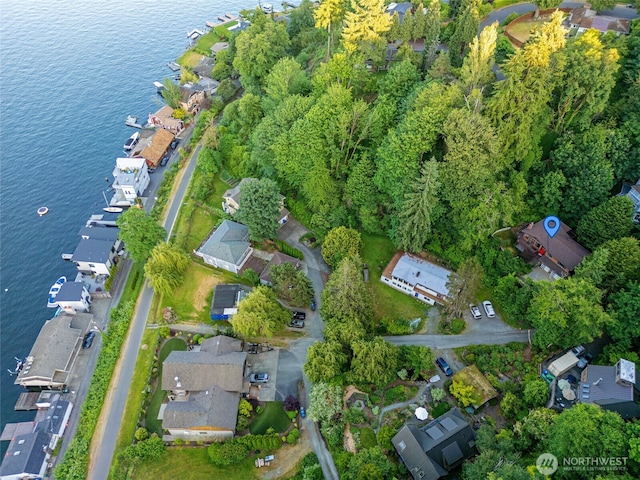 4119 NE 142nd St, Seattle, WA 98125 - aerial view of property and surrounding area featuring nearby suburban area and a nearby body of water