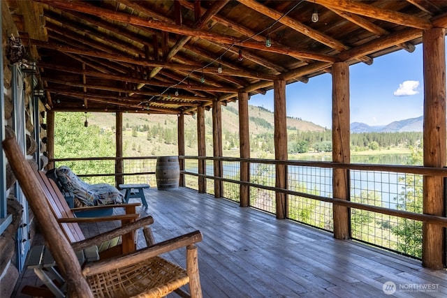132 Twin Lakes Rd, Winthrop, WA 98862 - sunroom featuring a mountain view and plenty of natural light