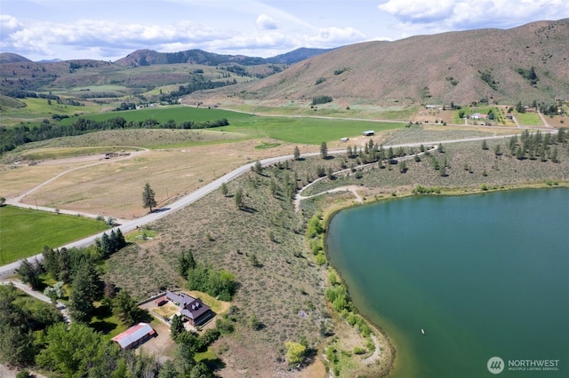 132 Twin Lakes Rd, Winthrop, WA 98862 - aerial view of property and surrounding area with a water and mountain view and rural landscape