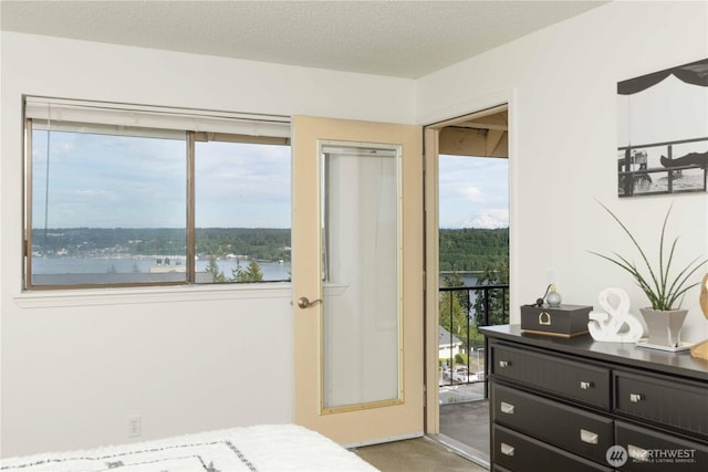 1755 W Sunn Fjord Ln Unit D65, Bremerton, WA 98312 - bedroom with access to exterior, multiple windows, and a water view