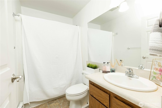 1755 W Sunn Fjord Ln Unit D65, Bremerton, WA 98312 - full bath with vanity, toilet, shower / bath combo, and a baseboard radiator