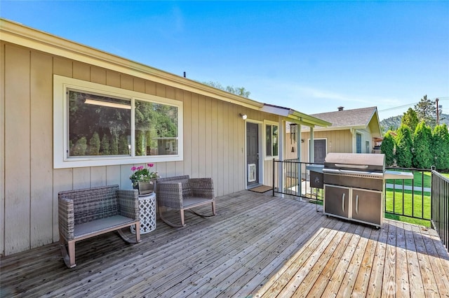 5110 Regan Rd, Cashmere, WA 98815 - wooden deck featuring a grill