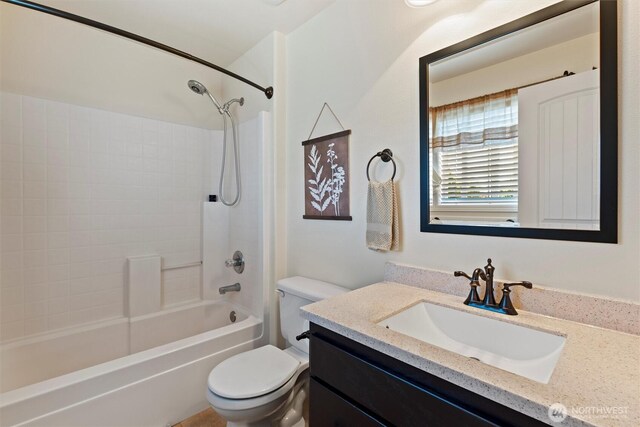 7690 Mcdougall Ave NE, Moses Lake, WA 98837 - full bathroom featuring toilet, vanity, and shower / bath combination