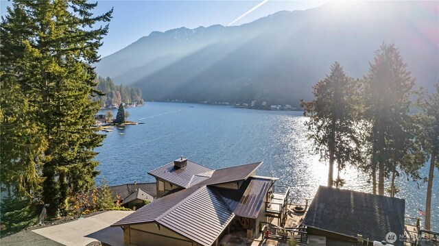76 Thompson Point Rd, Port Angeles, WA 98363 - dock area with a water and mountain view