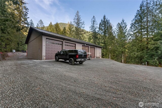 76 Thompson Point Rd, Port Angeles, WA 98363 - detached garage with a mountain view