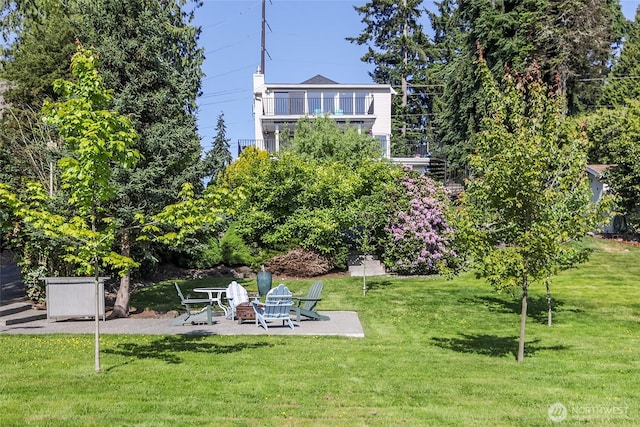23619 74th Ave W, Edmonds, WA 98026 - view of grassy yard with a patio area and a fire pit
