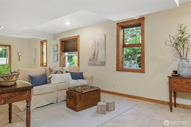 23619 74th Ave W, Edmonds, WA 98026 - carpeted living area with healthy amount of natural light and baseboards