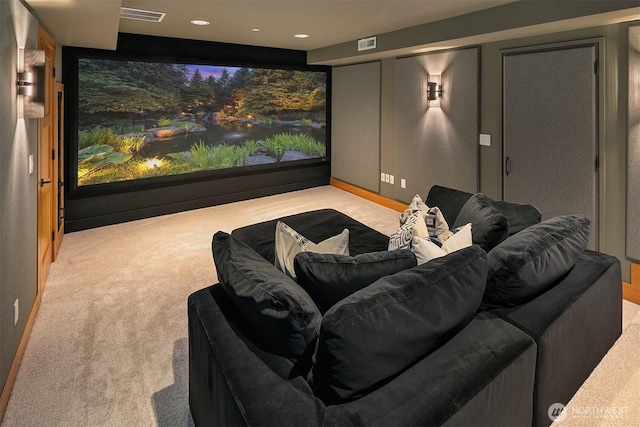 15910 Uplands Way SE, North Bend, WA 98045 - cinema room with carpet flooring and recessed lighting