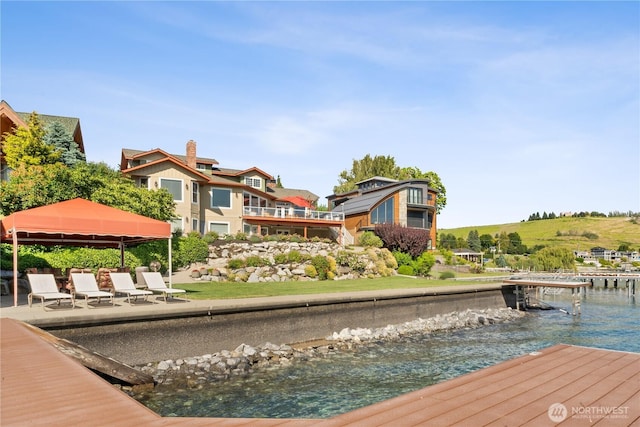 127 Bella Ln, Manson, WA 98831 - dock featuring a water view and a gazebo