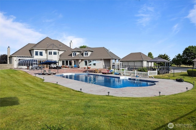 1702 Jb George Rd, Walla Walla, WA 99362 - swimming pool with a gazebo and a patio