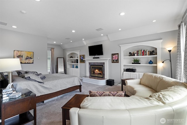 1702 Jb George Rd, Walla Walla, WA 99362 - carpeted bedroom with recessed lighting and a high end fireplace