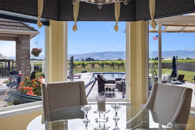 1702 Jb George Rd, Walla Walla, WA 99362 - dining area featuring healthy amount of natural light and a mountain view