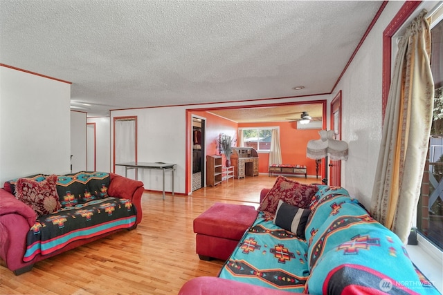 6965E E E, Tacoma, WA 98404 - living area featuring crown molding, a textured ceiling, and wood finished floors