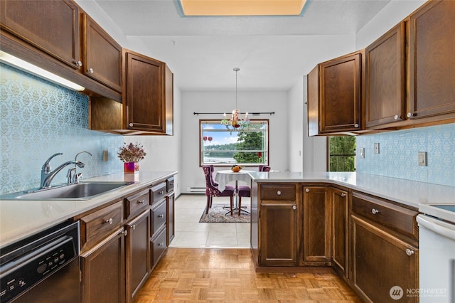 17440 NE 38th St Unit A302, Redmond, WA 98052 - kitchen with dishwasher, light countertops, a sink, and tasteful backsplash