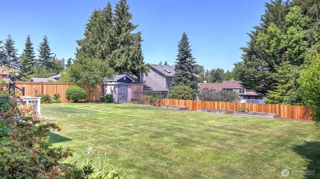 1931 237th St SE, Bothell, WA 98021 - fenced backyard featuring a shed and a residential view