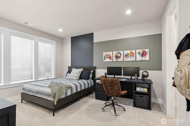 215 8th Ave W, Kirkland, WA 98033 - bedroom with carpet, baseboards, recessed lighting, and a desk