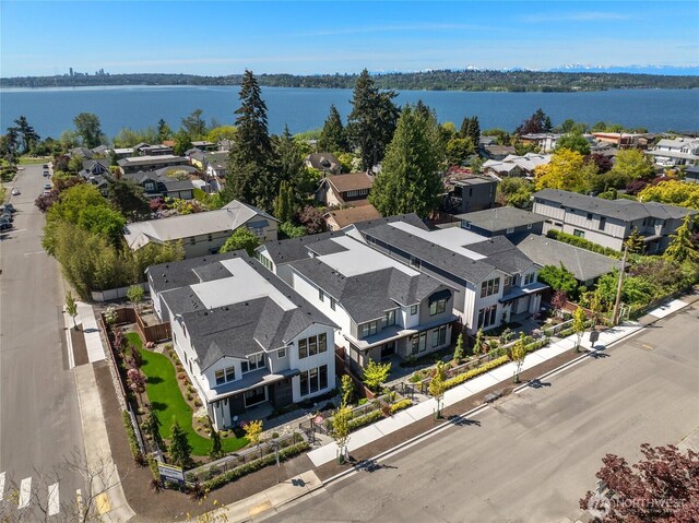 215 8th Ave W, Kirkland, WA 98033 - aerial perspective of suburban area with a large body of water