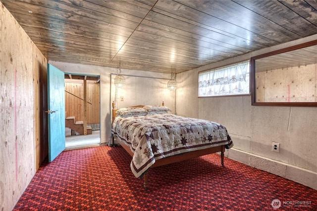 669 Marine Dr, Point Roberts, WA 98281 - carpeted bedroom with wooden ceiling