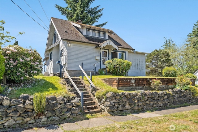 870 S 68th St, Tacoma, WA 98408 - view of front facade featuring a chimney and stairs