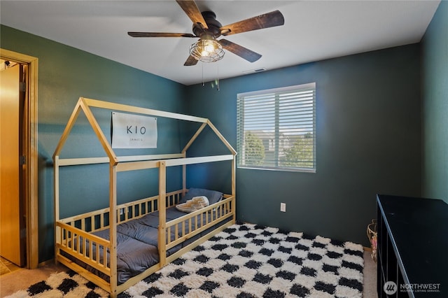 16574 Greenleaf Ave SE, Yelm, WA 98597 - carpeted bedroom with ceiling fan