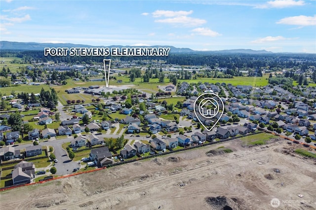 16574 Greenleaf Ave SE, Yelm, WA 98597 - aerial view of property and surrounding area with property parcel outlined and mountains