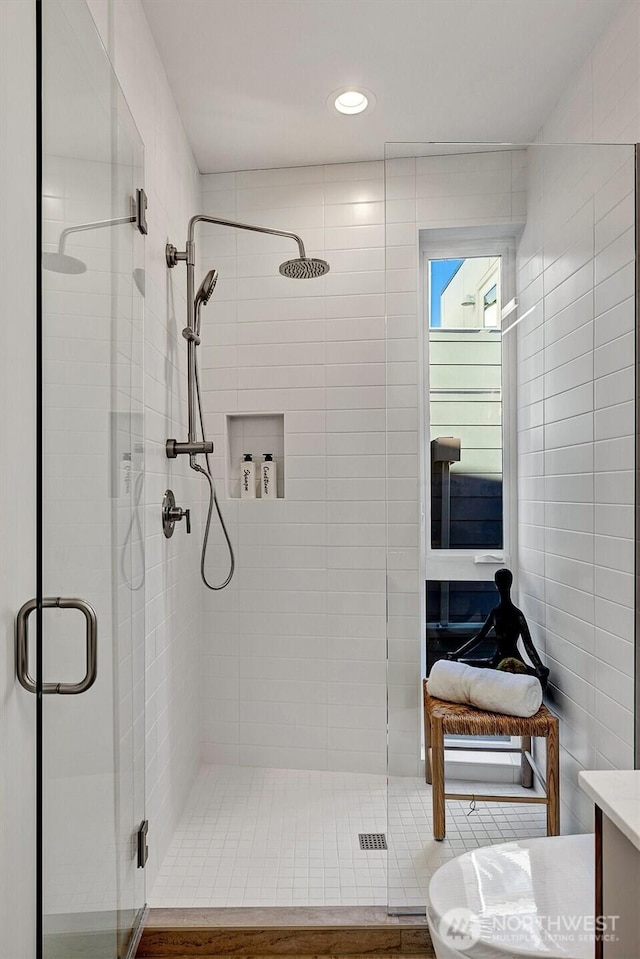 1225 E Roy St, Seattle, WA 98102 - full bathroom featuring a shower stall, vanity, and toilet