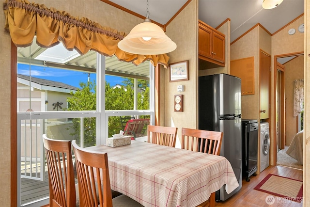 4751 Birch Bay Lynden Rd Unit 32, Blaine, WA 98230 - dining room with light wood-style floors and washer / dryer