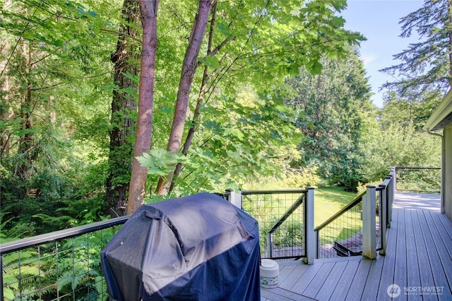 17147 Hope Island Ln, La Conner, WA 98257 - wooden deck featuring area for grilling