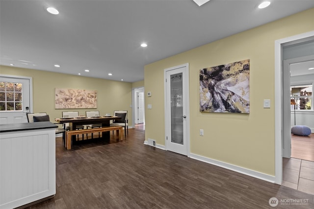 1716 N 125th St, Seattle, WA 98133 - interior space with plenty of natural light, dark wood-style flooring, and recessed lighting