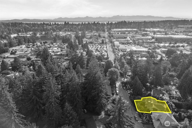 1716 N 125th St, Seattle, WA 98133 - view of property location with mountains and property boundaries highlighted