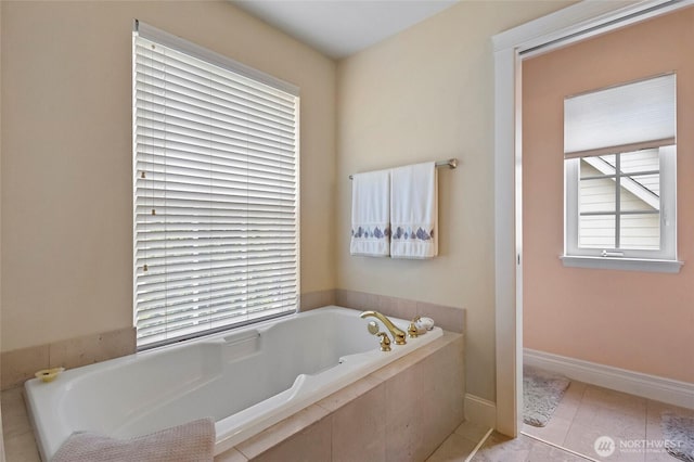 2315 35th Ct, Anacortes, WA 98221 - bathroom with a garden tub and tile patterned floors