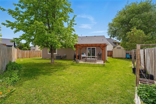 252 NW Ruby Ln, College Place, WA 99324 - back of property featuring a pergola, a patio, and central AC unit
