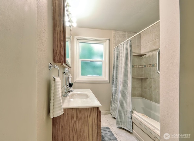 1160 St Paul St, Bellingham, WA 98229 - full bathroom featuring tile patterned floors, shower / bath combo, and vanity