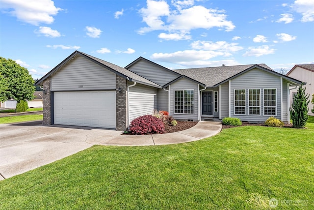 2321 52nd Ave, Longview, WA 98632 - single story home with an attached garage, concrete driveway, a front yard, and roof with shingles