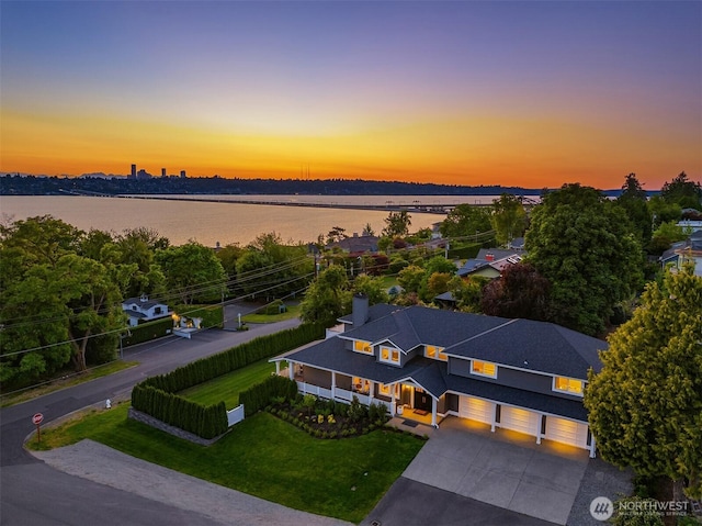 6006 SE 30th St, Mercer Island, WA 98040 - view of aerial view at dusk