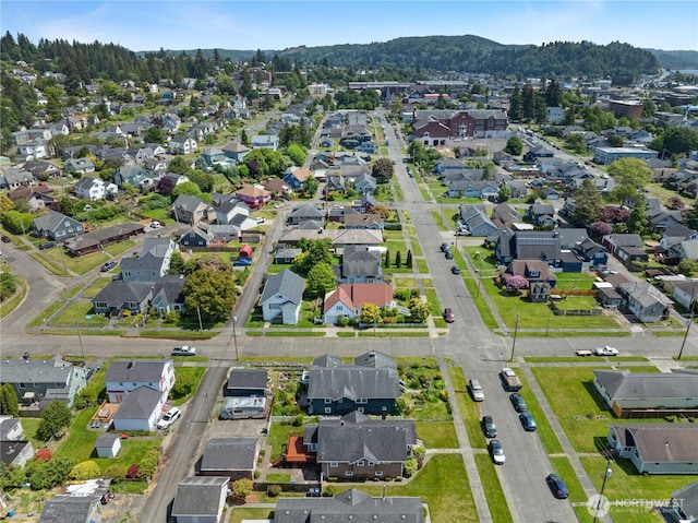 504 W 4th St, Aberdeen, WA 98520 - aerial view of property and surrounding area with nearby suburban area