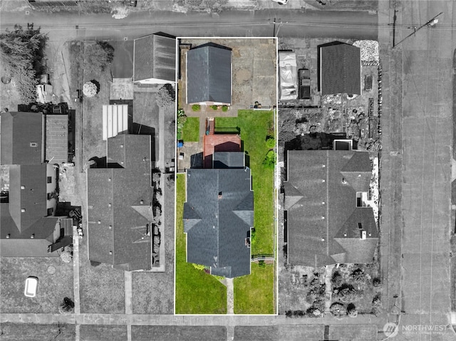 504 W 4th St, Aberdeen, WA 98520 - aerial view of property's location with property parcel outlined