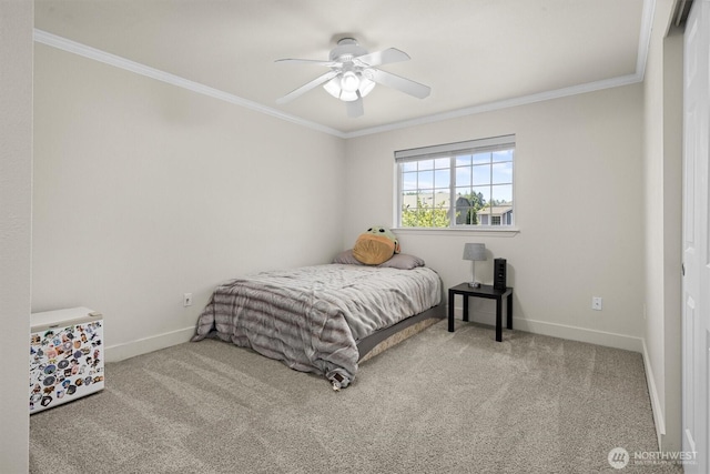 13901 Cedar Ct, Sultan, WA 98294 - carpeted bedroom featuring ornamental molding, baseboards, and a ceiling fan