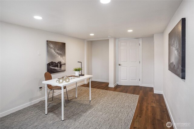 5909 8th Ave NW, Seattle, WA 98107 - office space with wood finished floors, recessed lighting, and baseboards