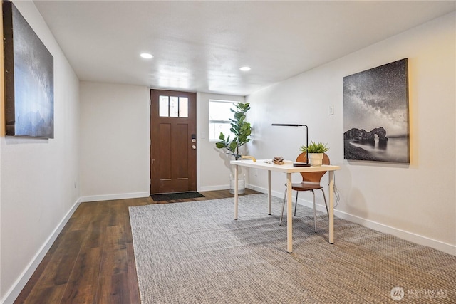 5909 8th Ave NW, Seattle, WA 98107 - entryway featuring dark wood-style floors, recessed lighting, and baseboards