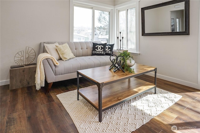 5909 8th Ave NW, Seattle, WA 98107 - living area with baseboards, healthy amount of natural light, and wood finished floors
