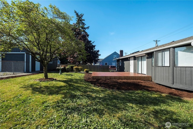 5201 S M St, Tacoma, WA 98408 - view of yard with a wooden deck