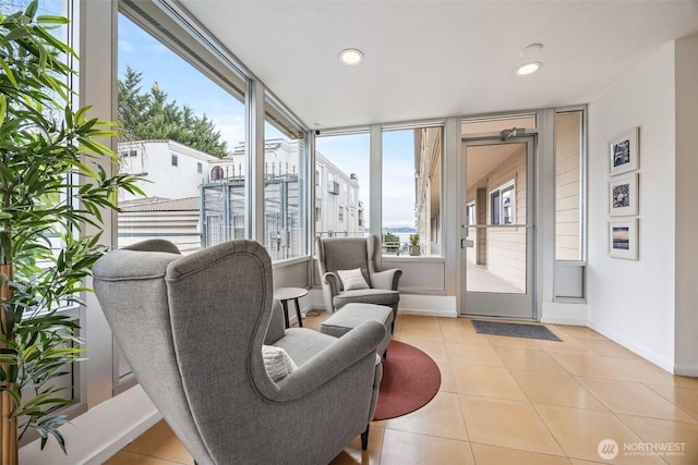 334 Lakeside Ave S Unit 404, Seattle, WA 98144 - sitting room featuring baseboards, light tile patterned floors, and recessed lighting
