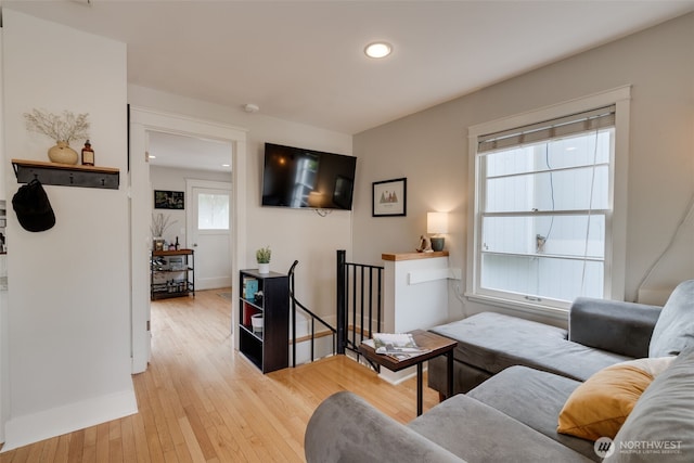 9741 Densmore Ave N, Seattle, WA 98103 - living area featuring light wood-style floors and recessed lighting