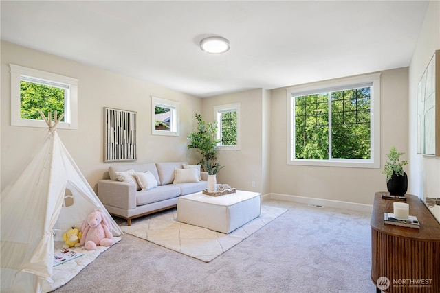 8910 125th Ln NE, Kirkland, WA 98033 - living area featuring carpet floors and baseboards
