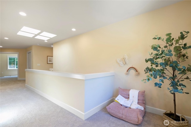 8910 125th Ln NE, Kirkland, WA 98033 - corridor featuring light colored carpet, recessed lighting, and an upstairs landing